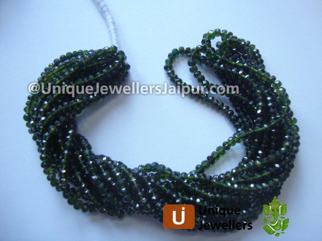 Chrome Green Tourmaline Faceted Roundelle Beads